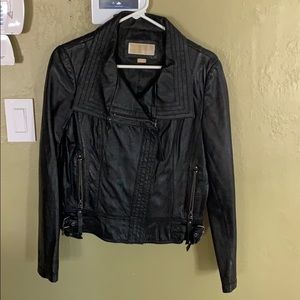 Michael Kors Black Leather Jacket Size M